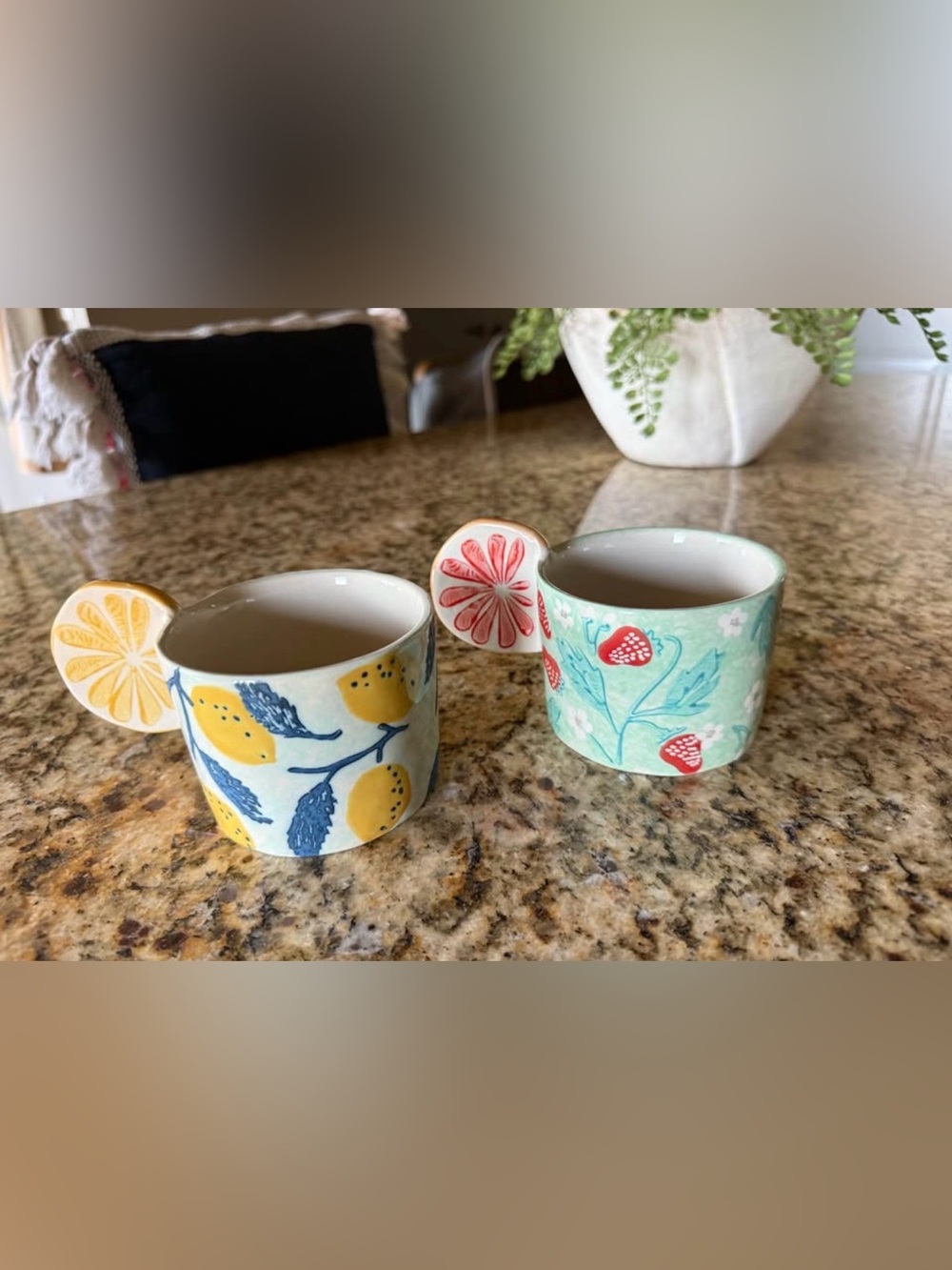 2 Anthropologie Fruit Mugs